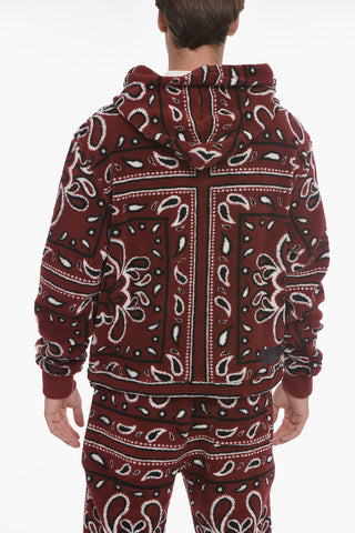 Hoodie Sweatshirt with Bandana Pattern