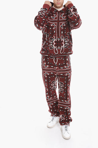 Hoodie Sweatshirt with Bandana Pattern
