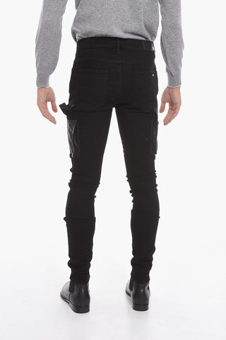 Stretchy WORKMAN Skinny Denims with Leather Detailing 16cm
