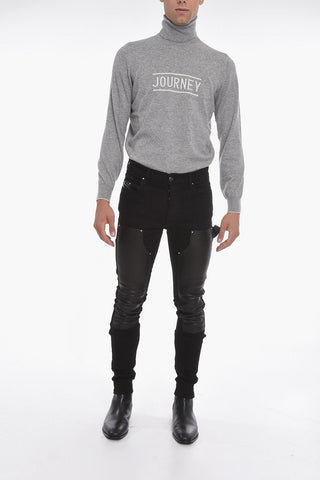 Stretchy WORKMAN Skinny Denims with Leather Detailing 16cm