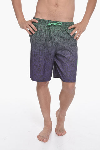 Swim Boxer Swim Trunks GRID SWOOSH BREAKER with Gradient Effect