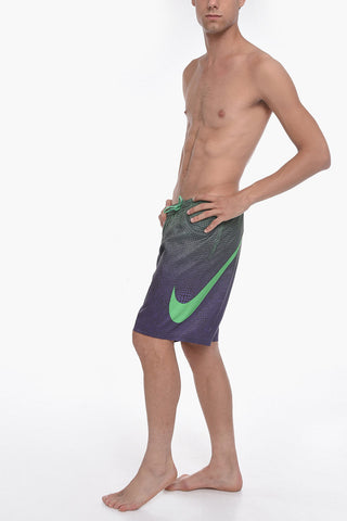 Swim Boxer Swim Trunks GRID SWOOSH BREAKER with Gradient Effect