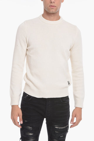 Maglia in Cashmere con Ricamo a Contrasto