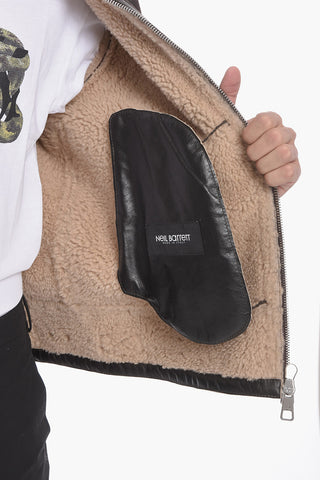 Calfskin Shearling Jacket with Vintage Effect