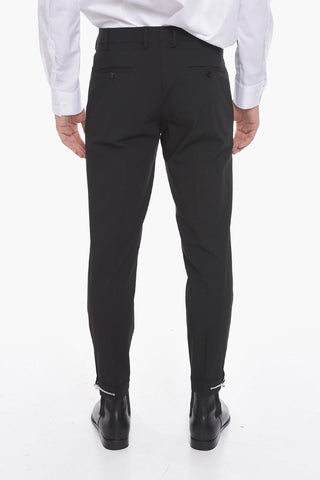 Slim-fit Trousers with Zip at the Hem