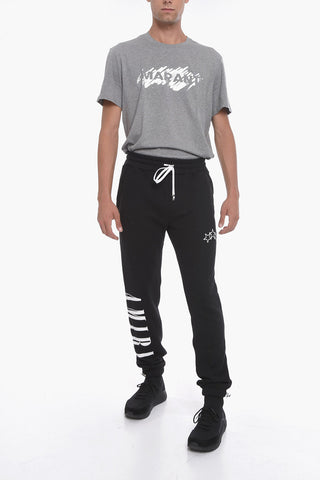 Joggers in Cotone Garzato con Stampa Logo