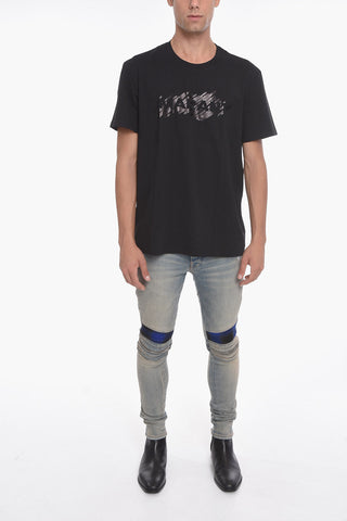 Crew Neck HANORIH T-Shirt with Lamè Print