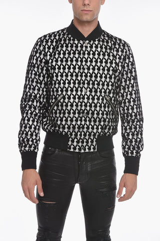 PLAYBOY X AMIRI Meshed Bomber Jacket with Flocked BUNNY Motif
