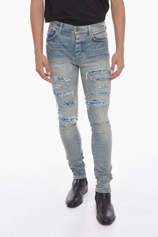 Jeans Skinny THRASHER Effetto Vintage con Dettagli Patch 14cm