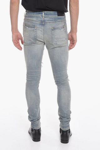 Jeans Skinny THRASHER Effetto Vintage con Dettagli Patch 14cm