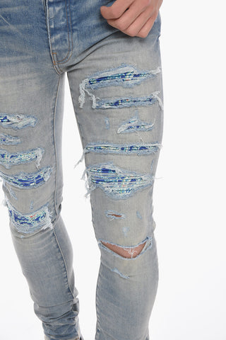 Jeans Skinny THRASHER Effetto Vintage con Dettagli Patch 14cm