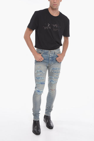 Jeans Skinny THRASHER Effetto Vintage con Dettagli Patch 14cm