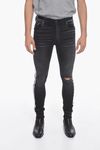 Skinny Jeans with Flocked Side Bands 14,5 cm