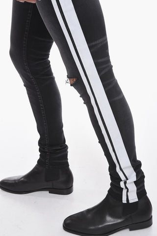 Skinny Jeans with Flocked Side Bands 14,5 cm