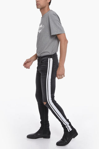 Skinny Jeans with Flocked Side Bands 14,5 cm