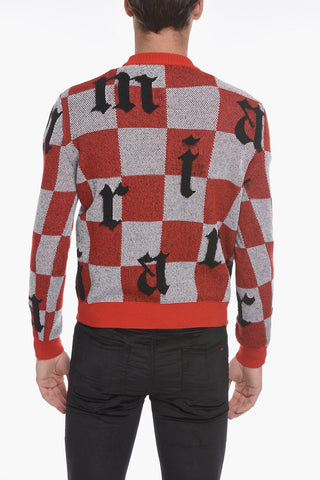 Maglia in Cashmere Logata con Fantasia a Quadri