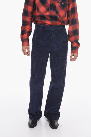 Ribbed-velour Tailored Baggy Pants