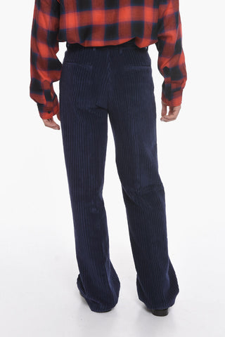 Ribbed-velour Tailored Baggy Pants
