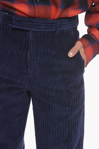 Ribbed-velour Tailored Baggy Pants