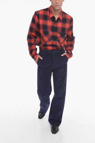 Ribbed-velour Tailored Baggy Pants