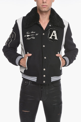Varsity ALWAYS ON POINT Jacket with Removable Furred Collar
