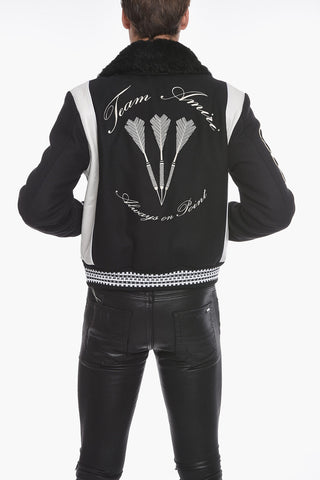 Varsity ALWAYS ON POINT Jacket with Removable Furred Collar