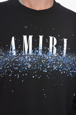 Crew Neck Sweatshirt with Printed Logo and Crystals