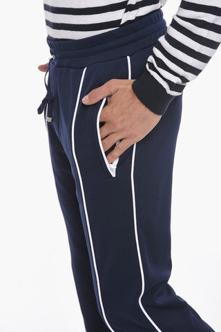 Polyester Joggers with Striped Detailing