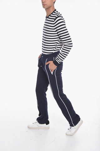 Polyester Joggers with Striped Detailing
