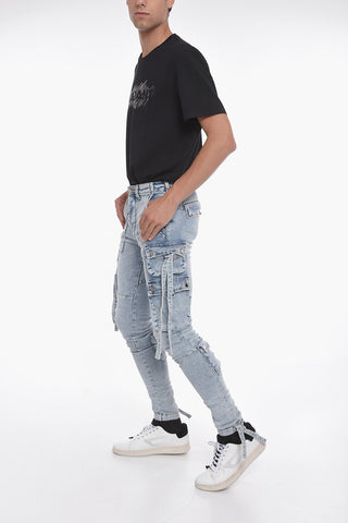Jeans Cargo TACTICAL in Denim Lavaggio Chiaro 14cm