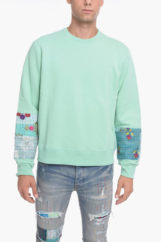 Quilted Sweatshirt with Embroidered Patch