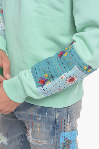 Quilted Sweatshirt with Embroidered Patch