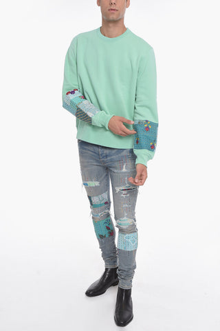 Quilted Sweatshirt with Embroidered Patch