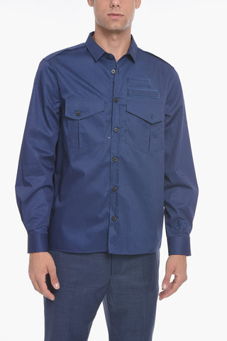 Compact Popeline Shirt with Double Chest-pocket