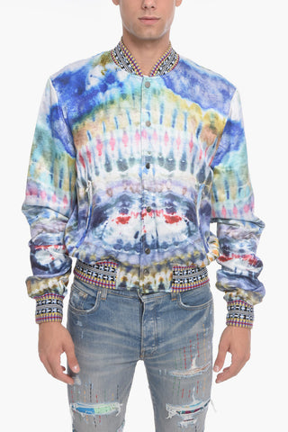 Giubbotto Bomber Tie dye in Satin di Viscosa 