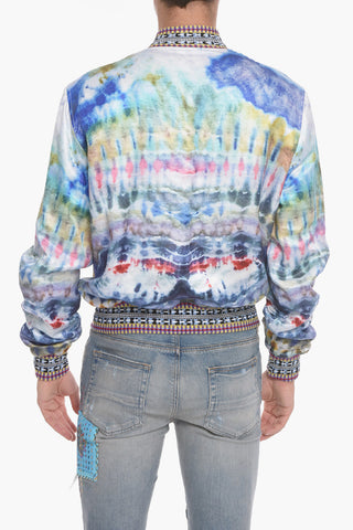 Giubbotto Bomber Tie dye in Satin di Viscosa 