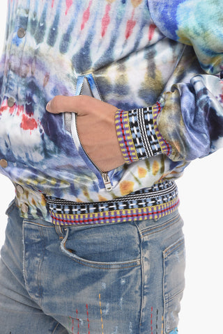 Giubbotto Bomber Tie dye in Satin di Viscosa 