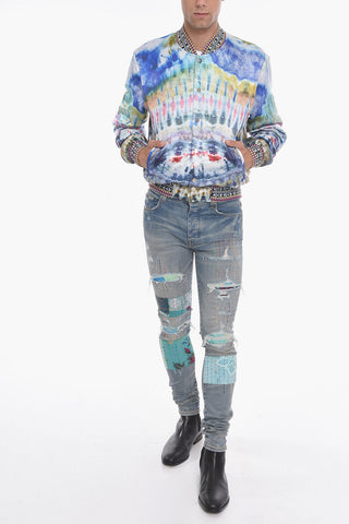 Giubbotto Bomber Tie dye in Satin di Viscosa 