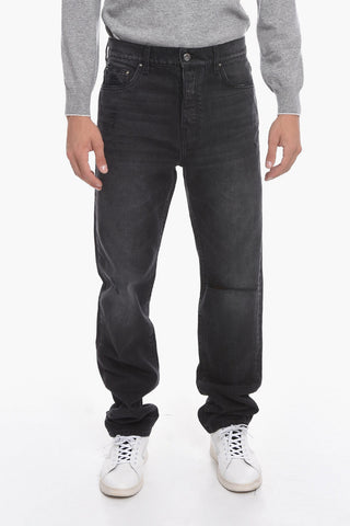 Jeans a Gamba Diritta con Dettagli Distress 21cm