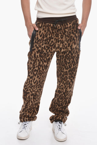 Joggers Felpati con Motivo Leopardato