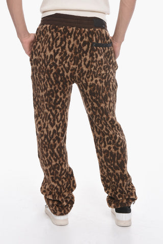 Joggers Felpati con Motivo Leopardato