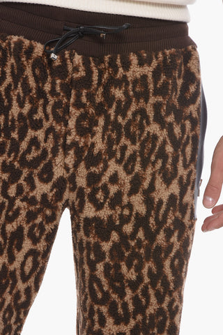 Joggers Felpati con Motivo Leopardato
