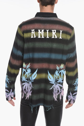 Flannel Multicolored Shirt with Raw-cut Edge