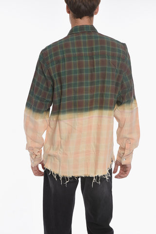 Camicia Bicolore in Flanella con Frange