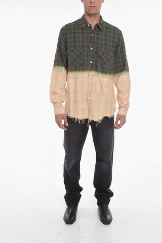 Camicia Bicolore in Flanella con Frange