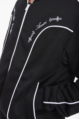 Zip-up Sweatshirt with Contrasting Embroidery