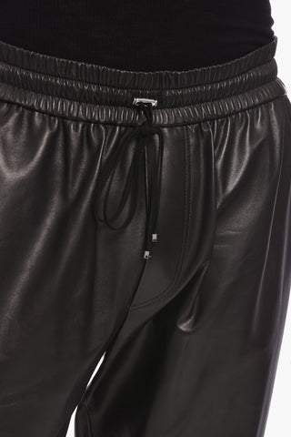 Pantaloni Jogger in Nappa con Coulisse alla Caviglia