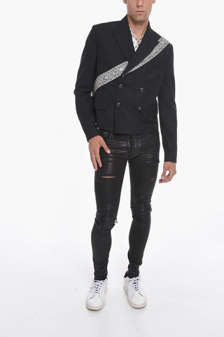 Double-breasted GUITAR Blazer wirh Embroidered Detailing