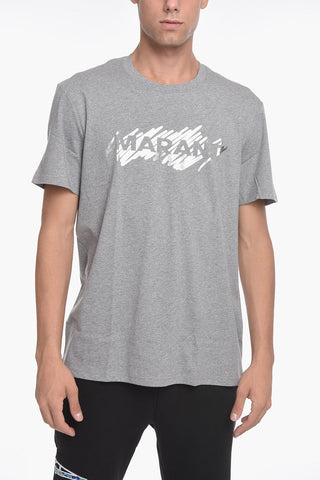 Crew Neck HANORIH T-Shirt with Lamè Print