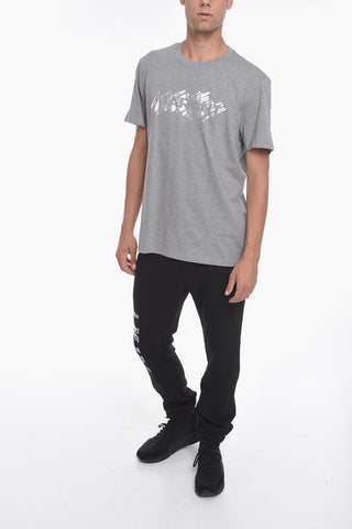 Crew Neck HANORIH T-Shirt with Lamè Print